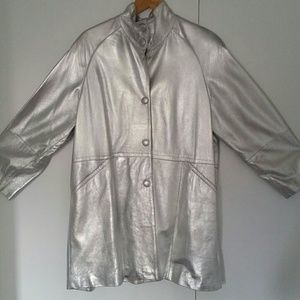 Lille Rubin Silver Leather Jacket